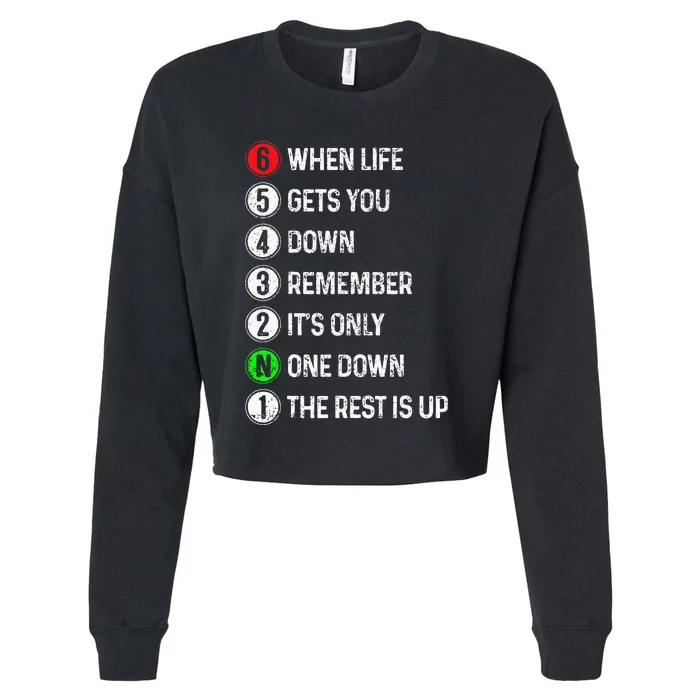 Motorcycle Shift Funny Saying Motocross Motorbike Biker Gift Cropped Pullover Crew