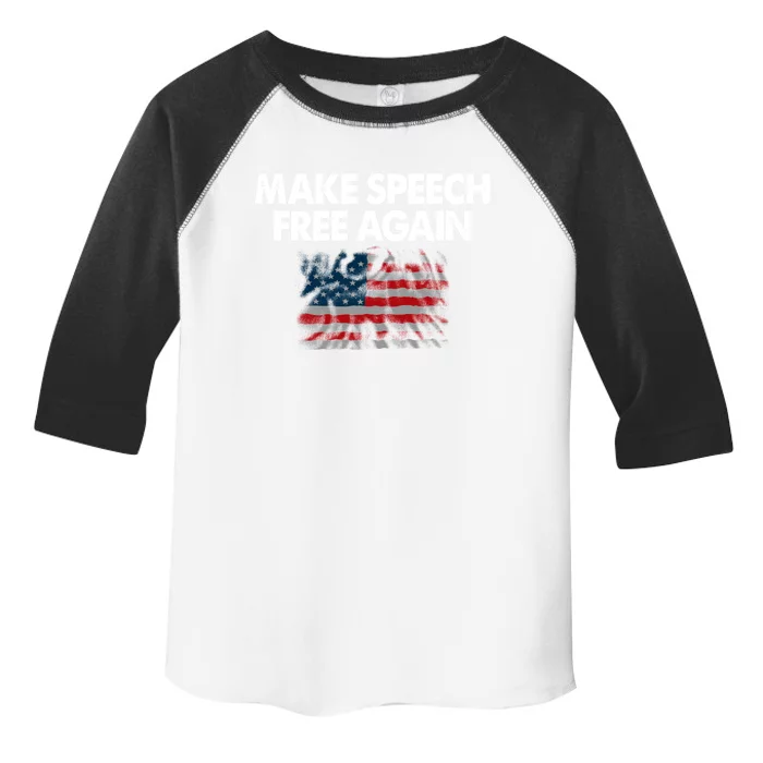 Make Speech Free Again America Flag Gift Toddler Fine Jersey T-Shirt