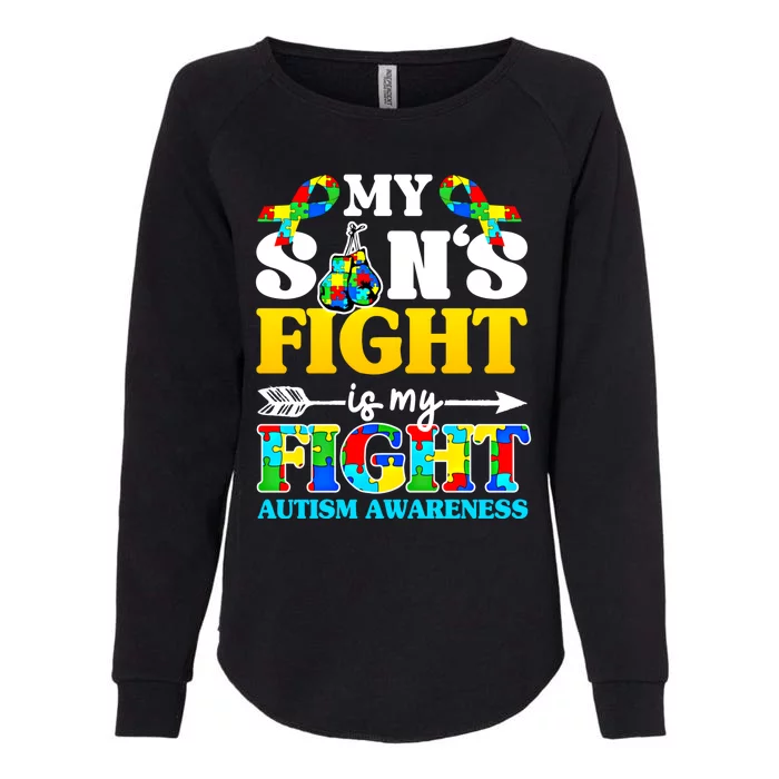 My SonS Fight Is My Fight Autism Awareness Boxing Gloves Great Gift Womens California Wash Sweatshirt