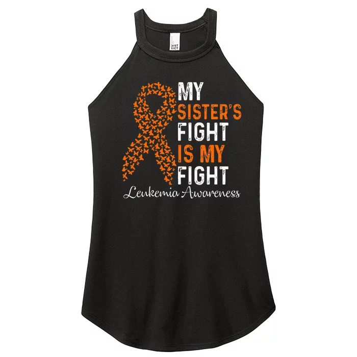 My Sister's Fight Is My Fight Leukemia Cancer Awareness Women’s Perfect Tri Rocker Tank