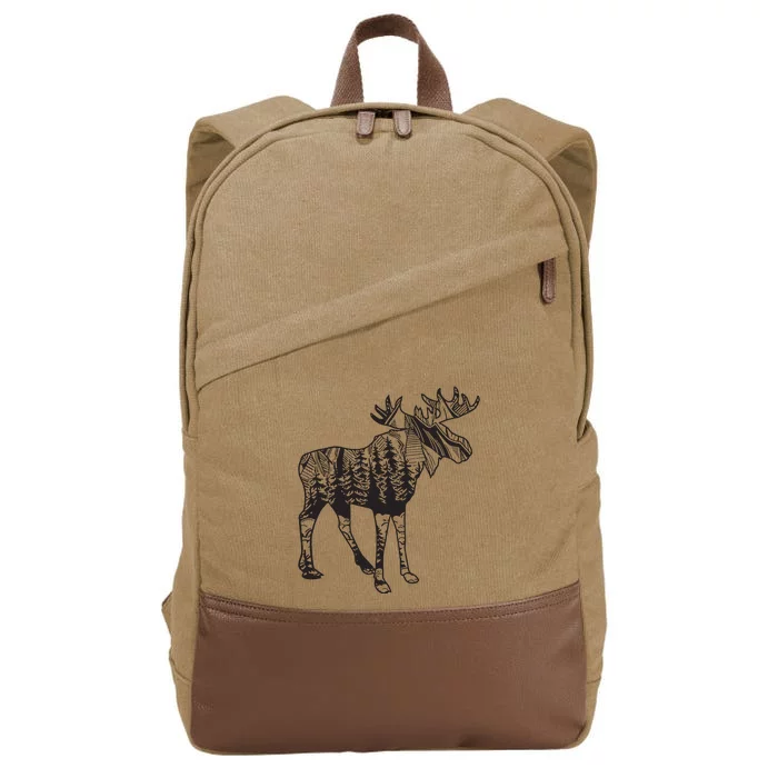 Moose Sighting Forest Funny Minnesota State Cotton Canvas Backpack