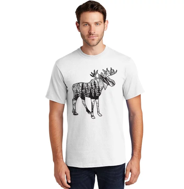 Moose Sighting Forest Funny Minnesota State Tall T-Shirt