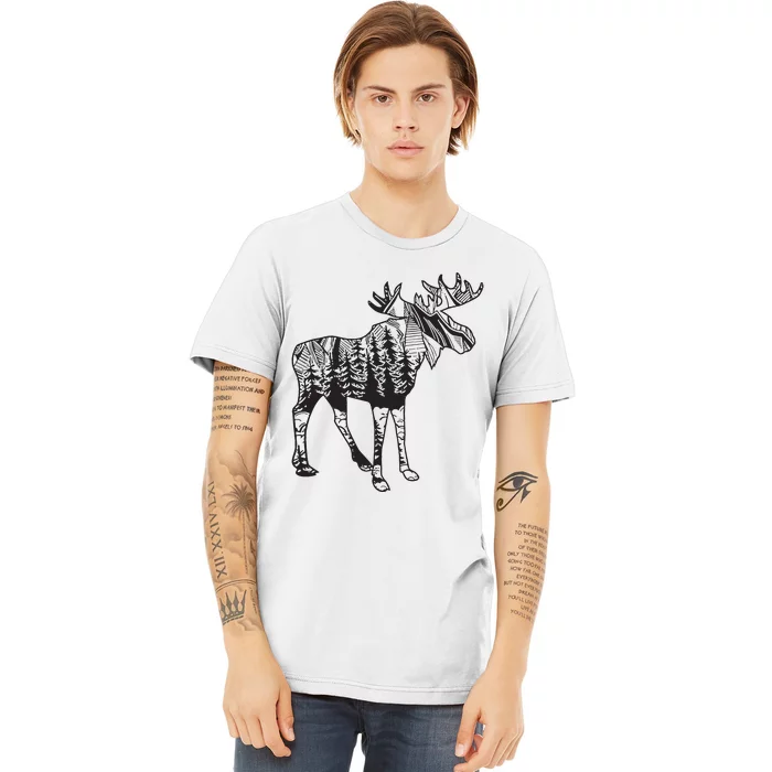 Moose Sighting Forest Funny Minnesota State Premium T-Shirt