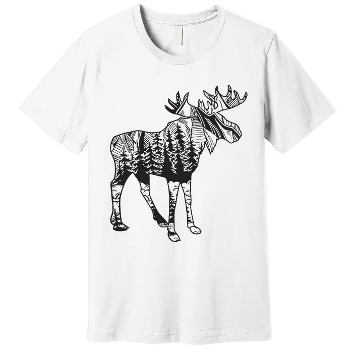 Moose Sighting Forest Funny Minnesota State Premium T-Shirt