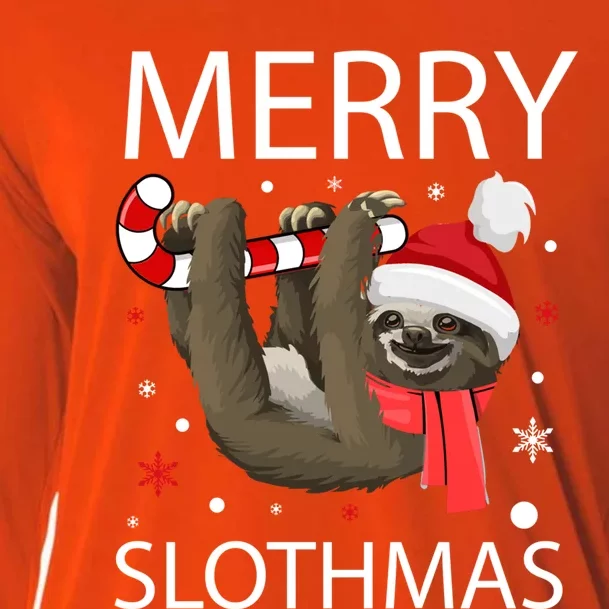 Merry Slothmas For Sloth Lovers Gift Cooling Performance Long Sleeve Crew