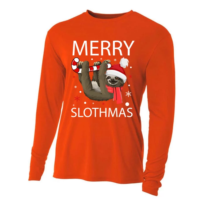 Merry Slothmas For Sloth Lovers Gift Cooling Performance Long Sleeve Crew