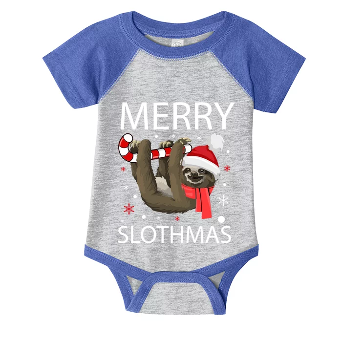 Merry Slothmas For Sloth Lovers Gift Infant Baby Jersey Bodysuit