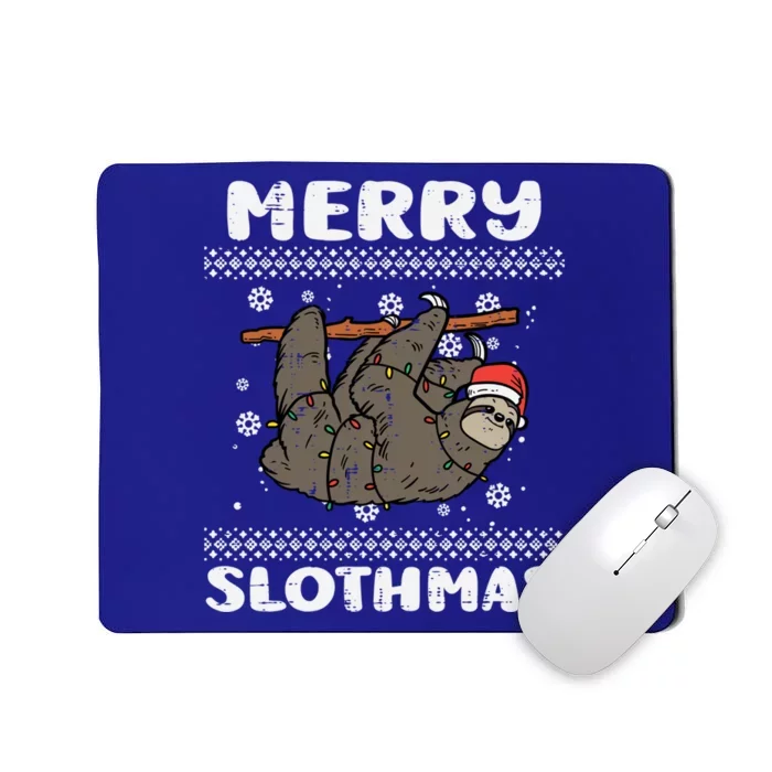 Merry Slothmas Funny Animal Ugly Christmas Xmas Funny Gift Mousepad