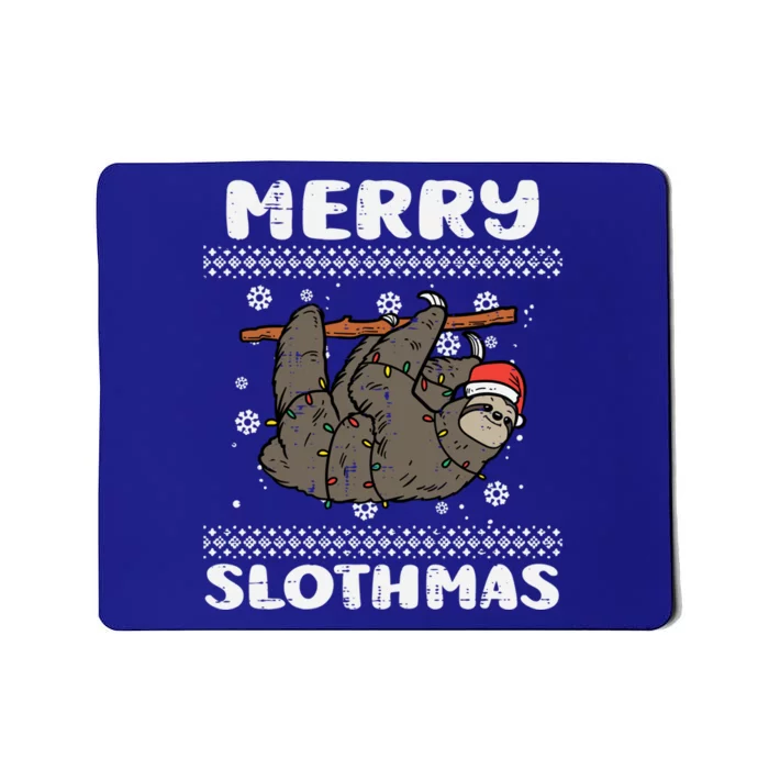 Merry Slothmas Funny Animal Ugly Christmas Xmas Funny Gift Mousepad