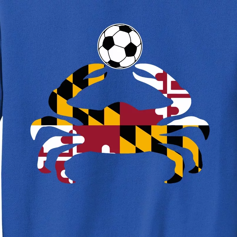 Maryland State Flag Blue Crab Pride With Soccer Ball Sweatshirt