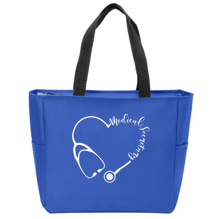 Medical Secretary Funny Gift Medical Administrative Assistant Outfit Gift Zip Tote Bag