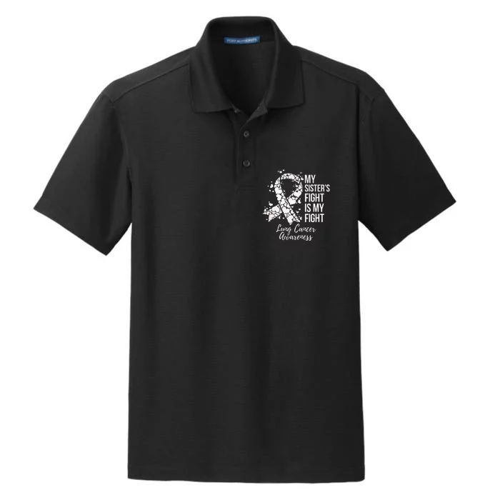 My Sister’s Fight Is My Fight Lung Cancer Awareness Dry Zone Grid Performance Polo