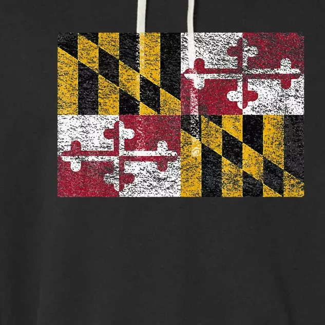 MARYLAND STATE FLAG ANNAPOLIS BALTIMORE CHESAPEAKE BAY Garment-Dyed Fleece Hoodie