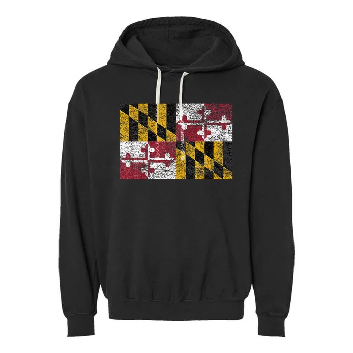 MARYLAND STATE FLAG ANNAPOLIS BALTIMORE CHESAPEAKE BAY Garment-Dyed Fleece Hoodie