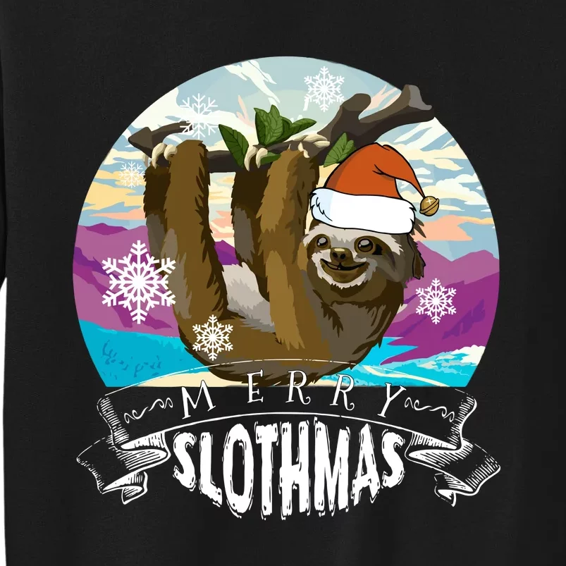 Merry Slothmas Funny Christmas Gift Tall Sweatshirt