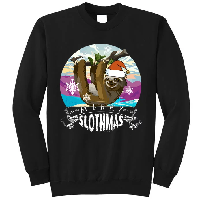 Merry Slothmas Funny Christmas Gift Tall Sweatshirt