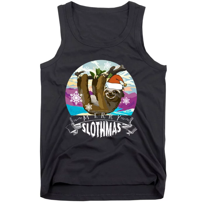 Merry Slothmas Funny Christmas Gift Tank Top