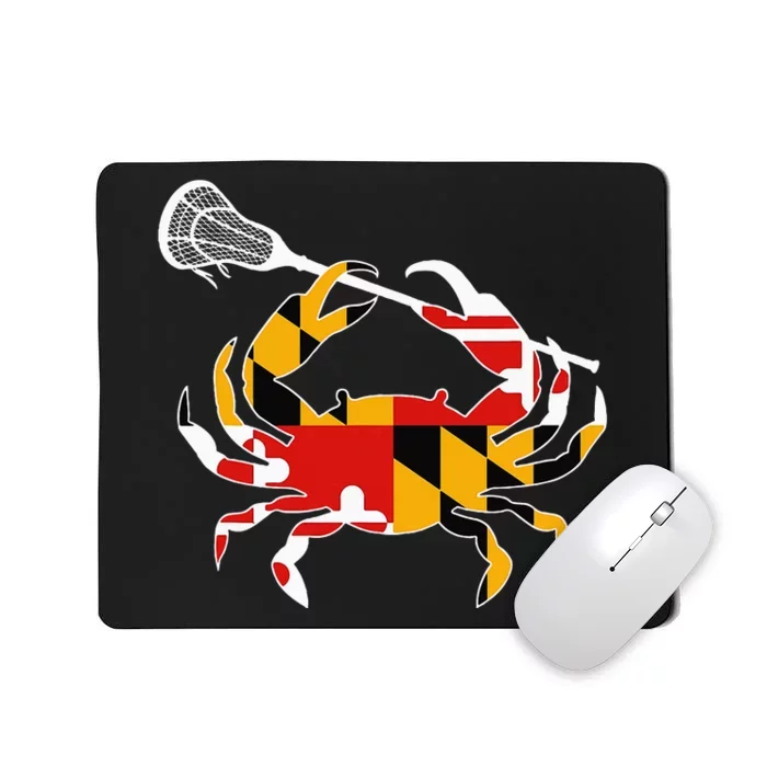 Maryland State Flag Crab Lacrosse Complete Stick Mousepad