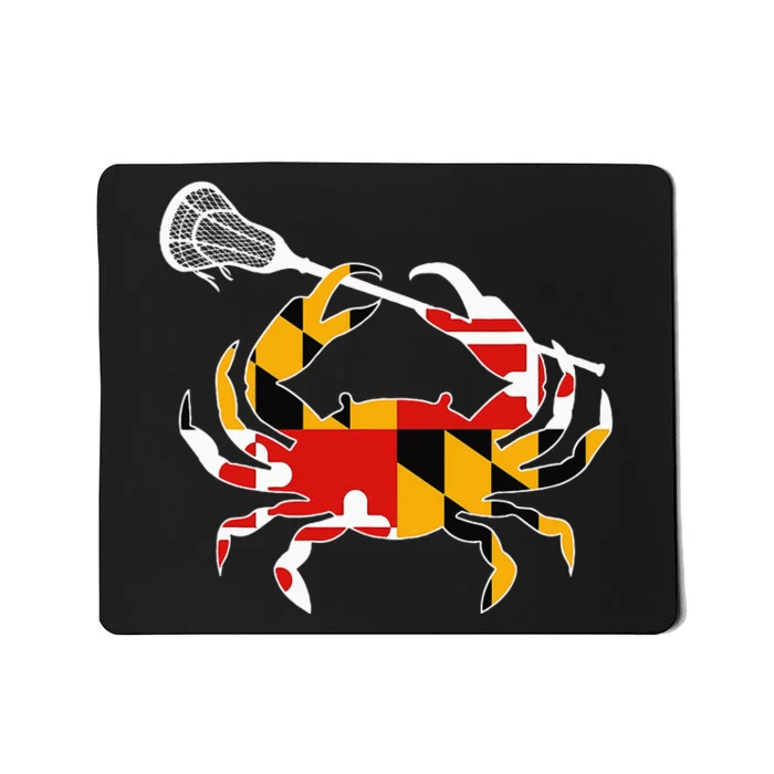 Maryland State Flag Crab Lacrosse Complete Stick Mousepad