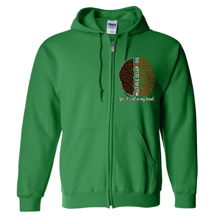 Multiple Sclerosis Facts MS Awareness Support Graphic Full Zip Hoodie