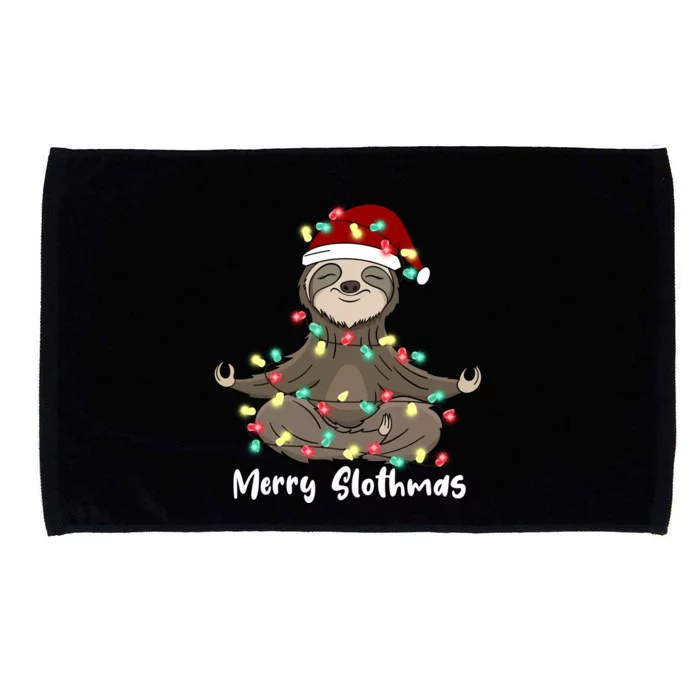 Merry Slothmas Funny Sloth Christmas Yoga Lover Sloth Lover Great Gift Microfiber Hand Towel