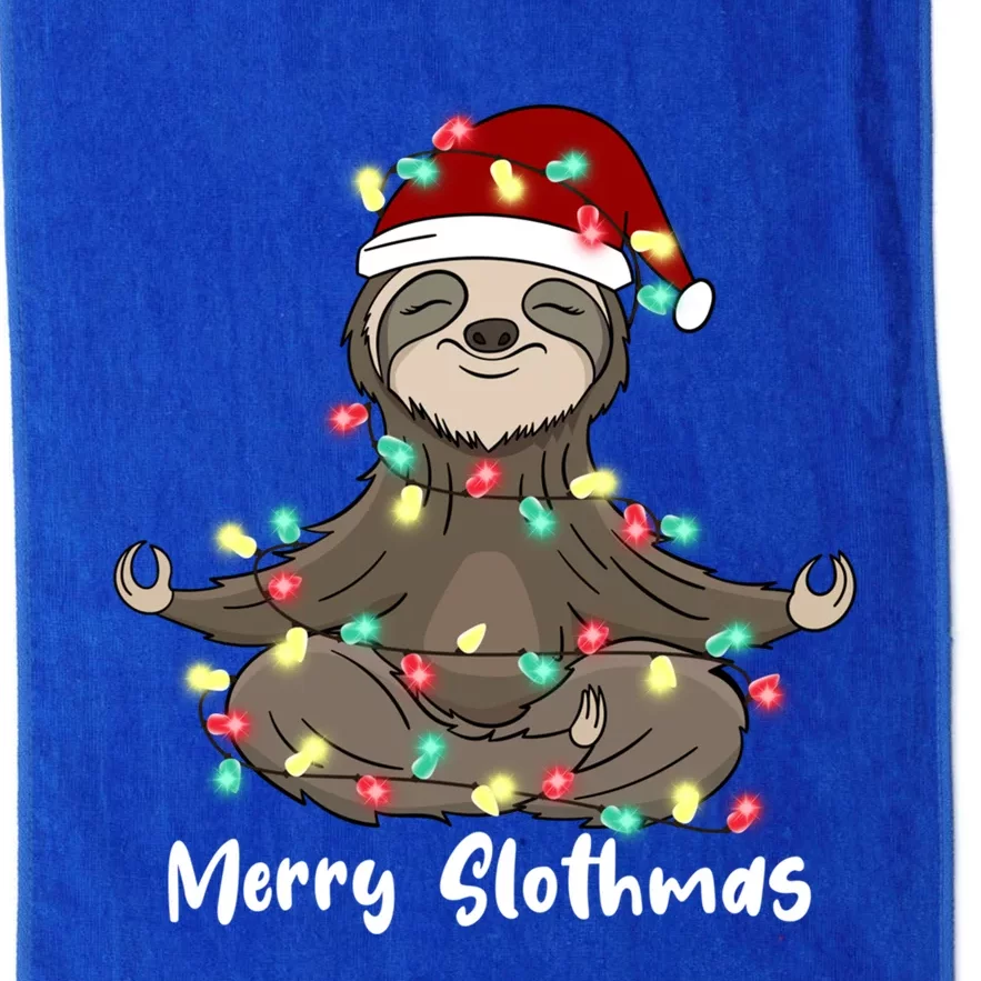 Merry Slothmas Funny Sloth Christmas Yoga Lover Sloth Lover Great Gift Platinum Collection Golf Towel