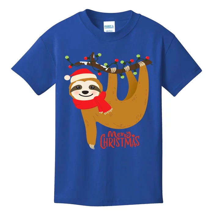 Merry Slothmas Funny Christmas Pajama For Sloth Lovers Gift Kids T-Shirt