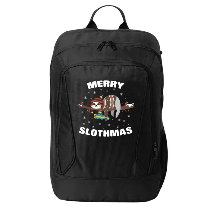 Merry Slothmas Funny Gift Sloth Lovers Christmas Cool Gift City Backpack