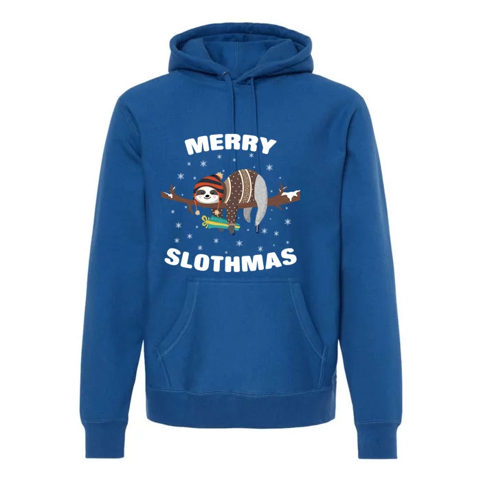 Merry Slothmas Funny Gift Sloth Lovers Christmas Cool Gift Premium Hoodie