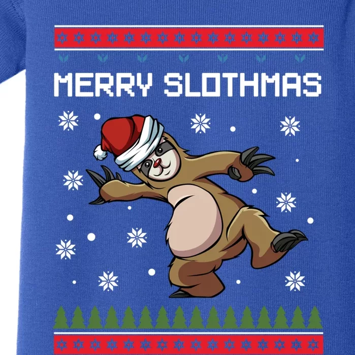 Merry Slothmas Funny Sloth Animal Christmas Lover Quotes Gift Baby Bodysuit