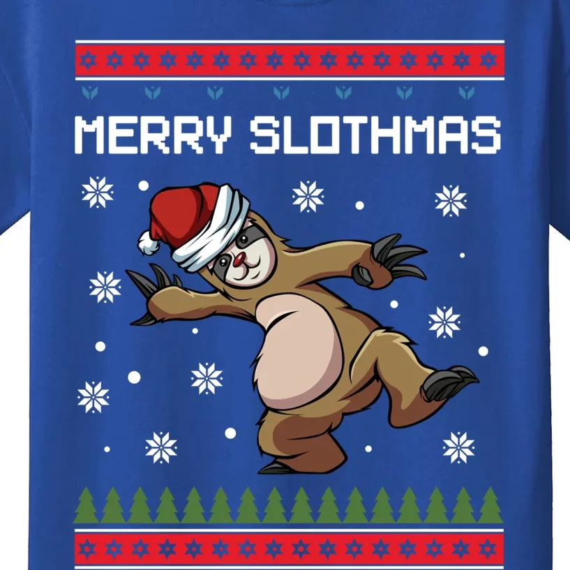 Merry Slothmas Funny Sloth Animal Christmas Lover Quotes Gift Kids T-Shirt