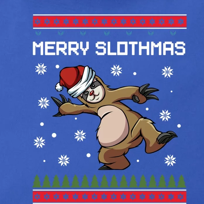 Merry Slothmas Funny Sloth Animal Christmas Lover Quotes Gift Zip Tote Bag