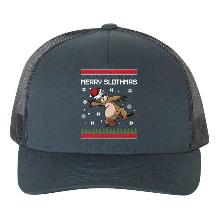 Merry Slothmas Funny Sloth Animal Christmas Lover Quotes Gift Yupoong Adult 5-Panel Trucker Hat