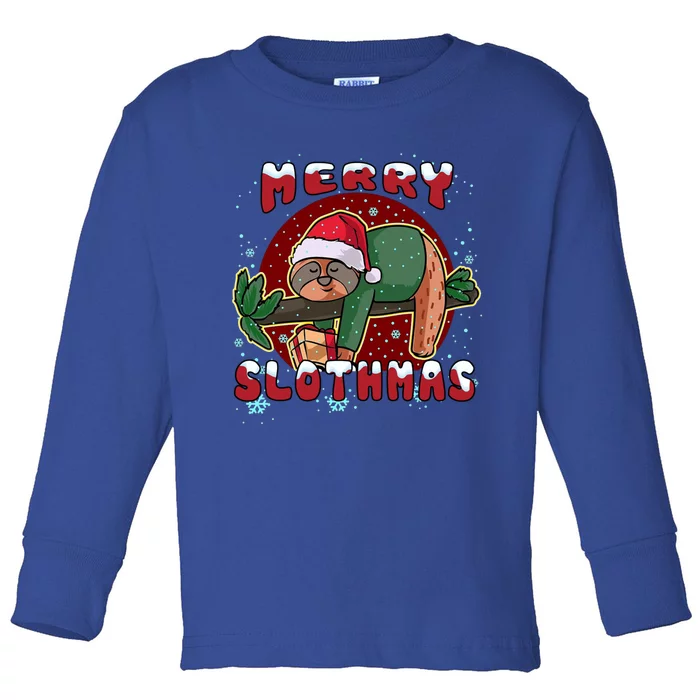 Merry Slothmas Funny Sloth Christmas Merry Xmas Great Gift Toddler Long Sleeve Shirt