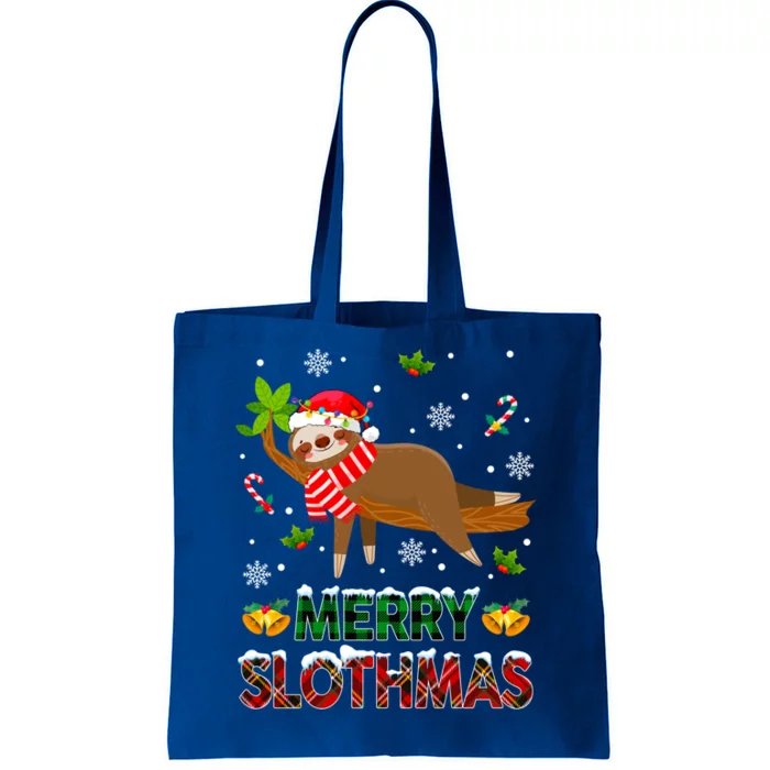 Merry Slothmas Funny Sloth Christmas Sleepy Sloth Napping Gift Tote Bag