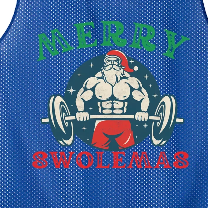 Merry Swolemas Funny Bodybuilding Santa Christmas Lift Gym Gift Mesh Reversible Basketball Jersey Tank