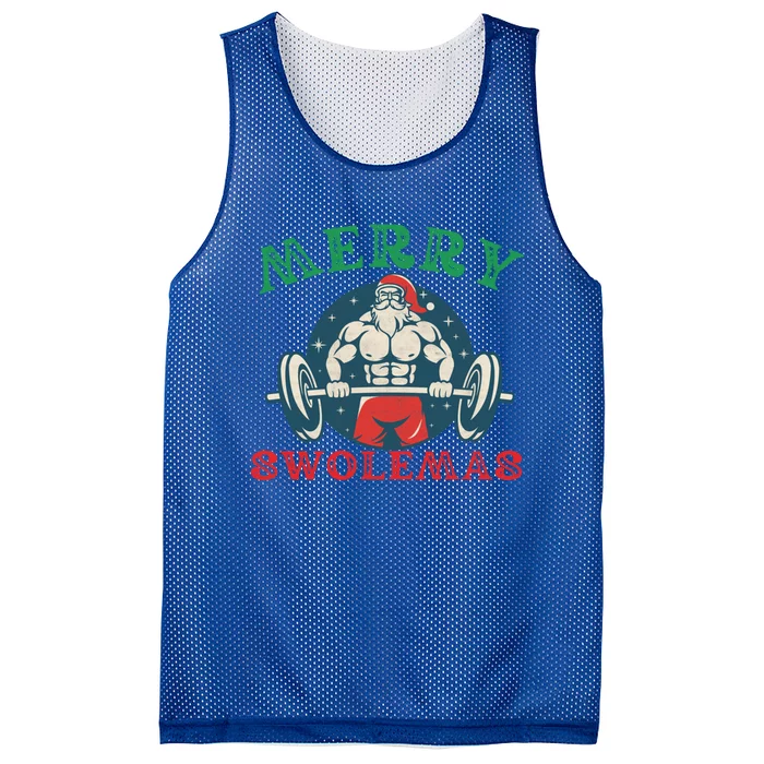 Merry Swolemas Funny Bodybuilding Santa Christmas Lift Gym Gift Mesh Reversible Basketball Jersey Tank