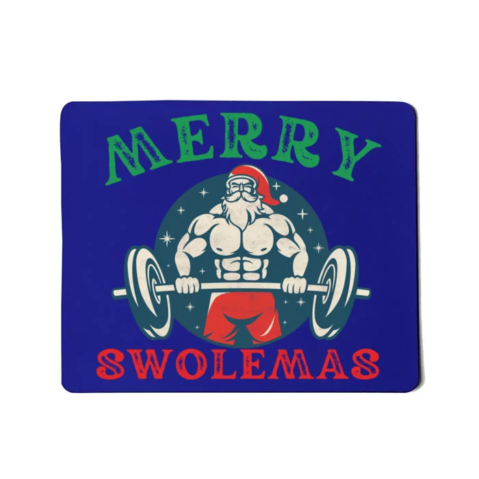 Merry Swolemas Funny Bodybuilding Santa Christmas Lift Gym Gift Mousepad