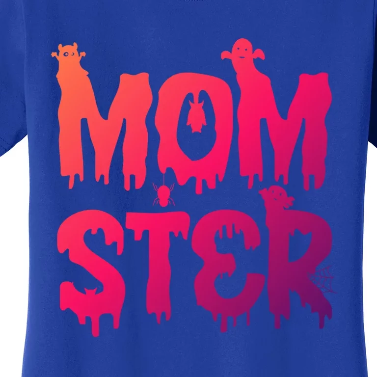 Mom Ster Funny Halloween Mom Spooky Mama Momster Gift Women's T-Shirt