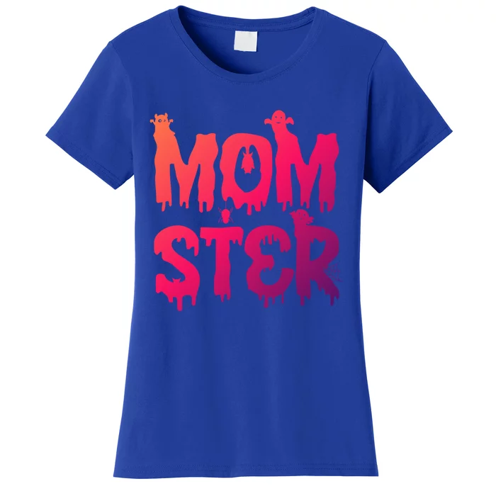 Mom Ster Funny Halloween Mom Spooky Mama Momster Gift Women's T-Shirt