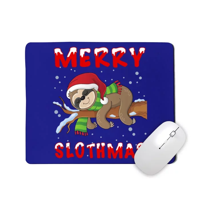 Merry Slothmas Funny Tree Santa Sloth Animal Lover Christmas Gift Mousepad