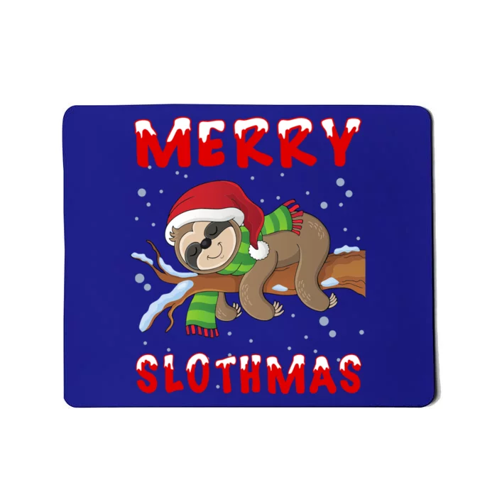 Merry Slothmas Funny Tree Santa Sloth Animal Lover Christmas Gift Mousepad