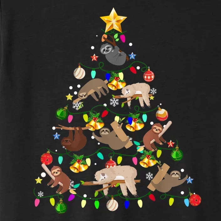 Merry Slothmas Funny Sloth Christmas Tree ChromaSoft Performance T-Shirt