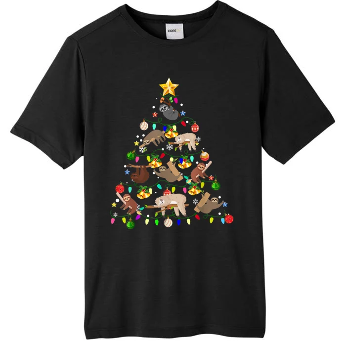 Merry Slothmas Funny Sloth Christmas Tree ChromaSoft Performance T-Shirt