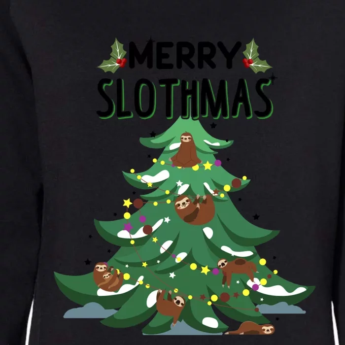 Merry Slothmas Funny Ugly Christmas Gift Womens California Wash Sweatshirt