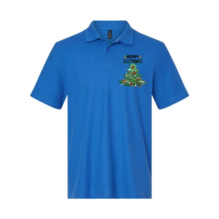 Merry Slothmas Funny Ugly Christmas Gift Softstyle Adult Sport Polo