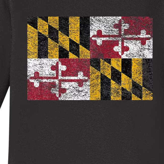 MARYLAND STATE FLAG ANNAPOLIS BALTIMORE CHESAPEAKE BAY Baby Long Sleeve Bodysuit