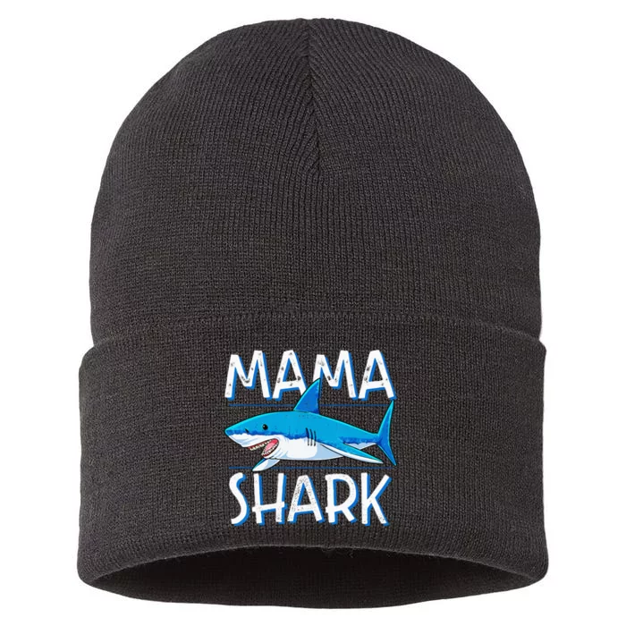 Mama Shark Family Matching Mommy Mom Wo Jawsome Sustainable Knit Beanie