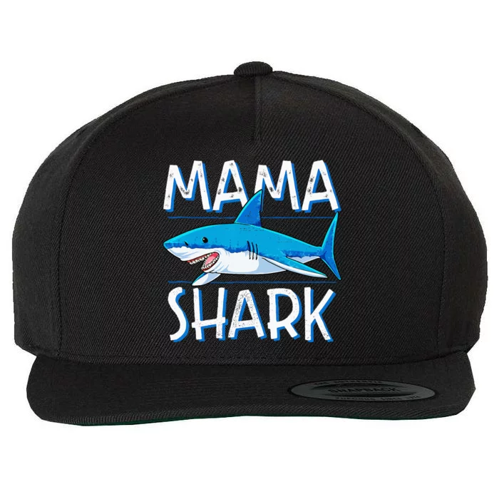 Mama Shark Family Matching Mommy Mom Wo Jawsome Wool Snapback Cap