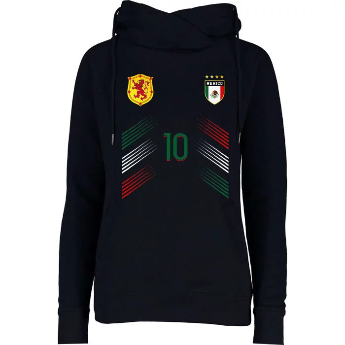 Mexico Soccer Fans Jersey Mexican Flag Football Lovers Womens Funnel Neck Pullover Hood